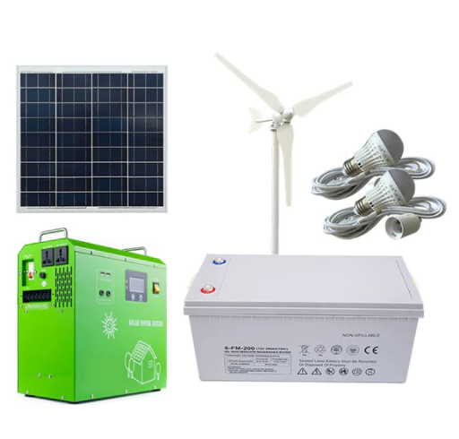 1kw wind solar hybrid system-residential solar power wind turbine kits-Off grid