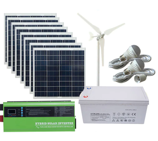 4kw wind solar hybrid system-residential solar power wind turbine kits-Off grid