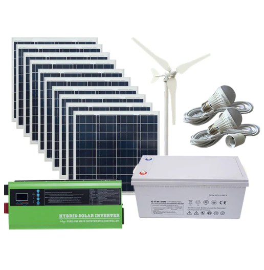 5kw wind solar hybrid system-home solar power wind turbine kits-Off grid