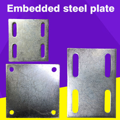 Circular hole galvanized iron plate embedded parts Steel plate Steel pipe base Four hole column embedded iron plate